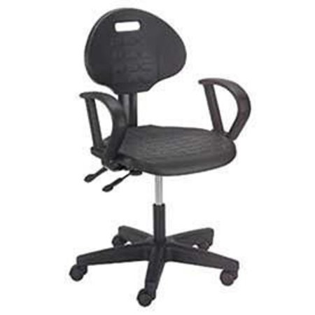 GLOBAL INDUSTRIAL Puncture Proof Ergonomic Chair With Armrests, Polyurethane Seat and Back 250629